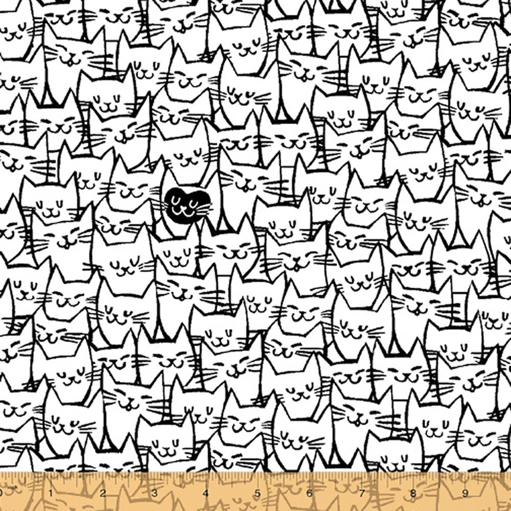 Windham Fabrics 108" Quilt Back - Packed Cats