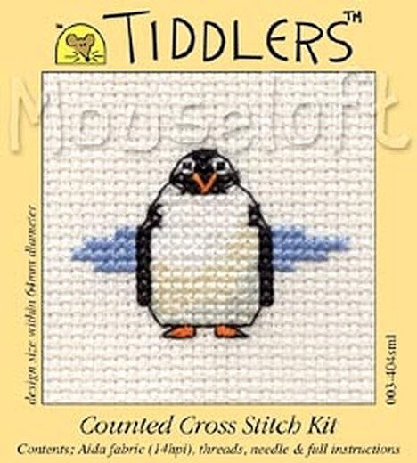 Mouseloft Penguin Tiddlers Cross Stitch Kit - 75 x 80 x 10