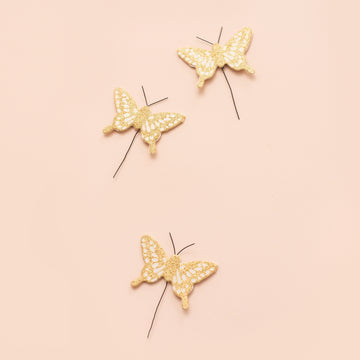American Crafts Maggie Holmes Heritage Cardstock Butterflies 8/Pkg - W/Gold Glitter Accents