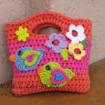 Girls Purse with Birds a Flowers