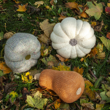 Three Halloween pumpkins