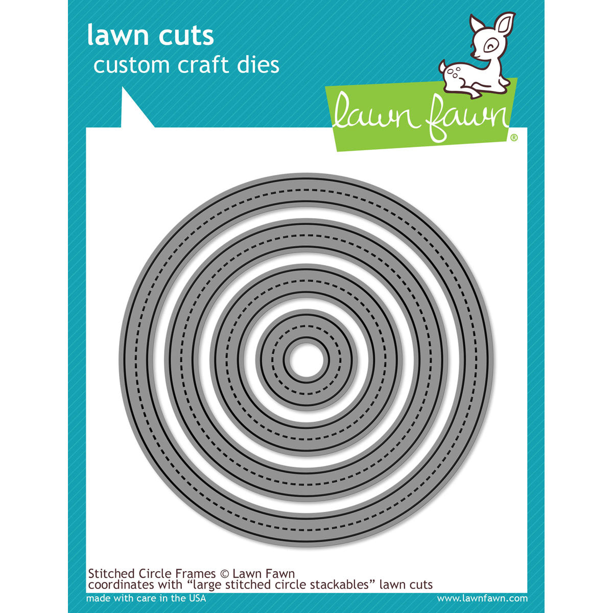 Lawn Fawn Lawn Cuts Custom Craft Die - Stitched Circle Frames