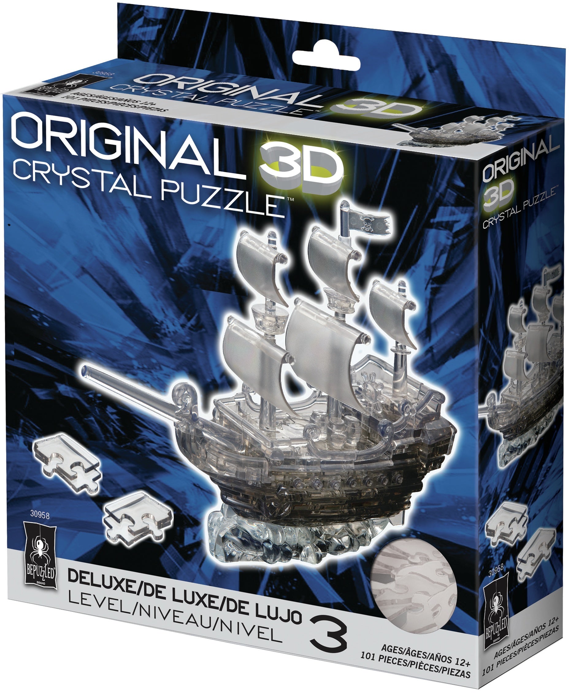 University Games 3-D Licensed Crystal Puzzle - Pirate Ship (Black)