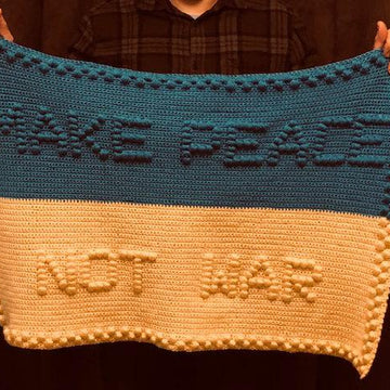 Make Peace Not War - Protest Blanket in Ukraine Colours