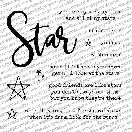 Paper Rose Clear Stamps 4"X4" - Star Words