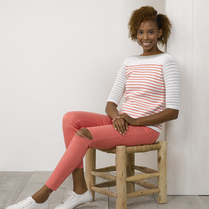 Nautilus Pullover in Tahki Yarns Cotton Classic - Downloadable PDF