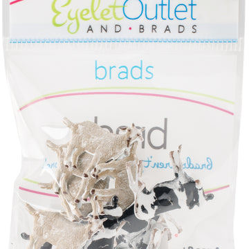 Eyelet Outlet Shape Brads 12/Pkg - Cow & Goat