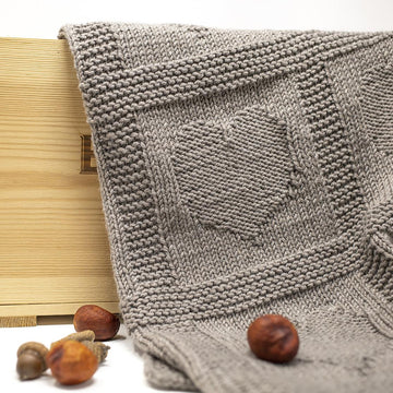 HEARTS Baby Throw Blanket for DK Yarn