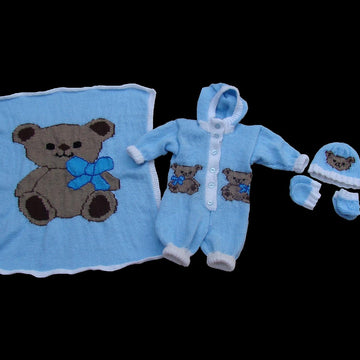 Teddy Baby Hooded Pram Set