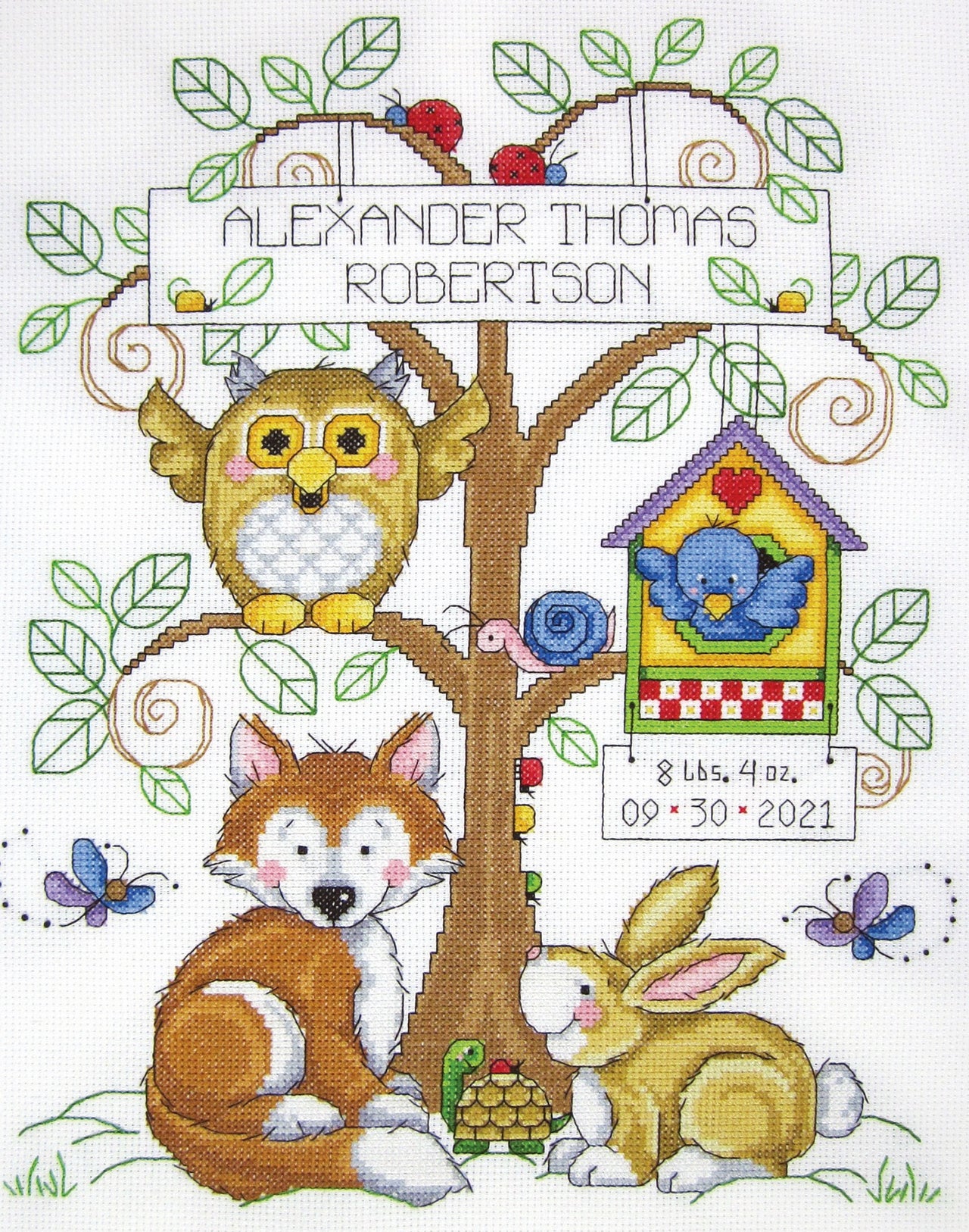 Design Works Baby's Forest Sampler Cross Stitch Kit - 28cm x 35cm