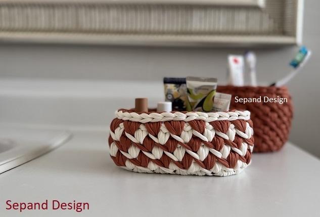 Recycled (t-shirt) yarn basket- 118