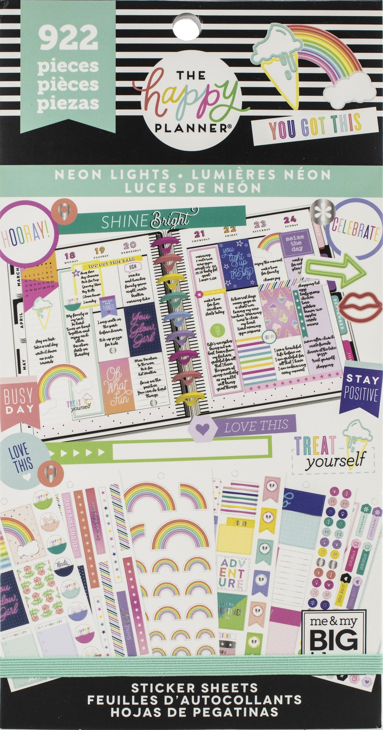 Happy Planner Sticker Value Pack - Neon Lights, 922/Pkg