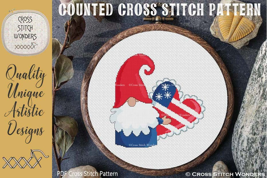 Patriotic Heart Gnome