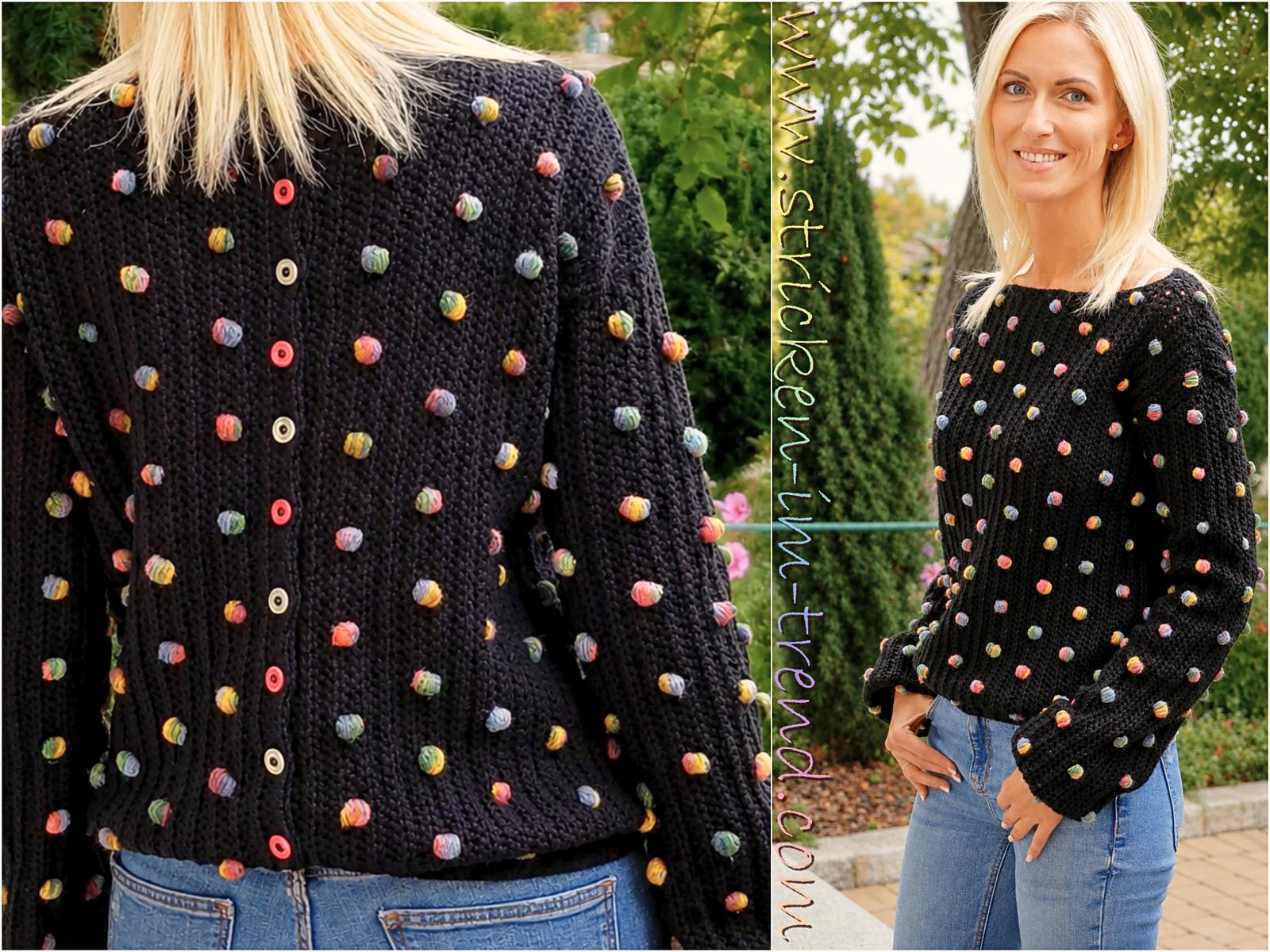 Crochet Pattern Sweater ConFetti #1 | Sideways Bobble Sweater + Video Guide PDF
