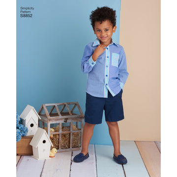 Simplicity S8852 Child's Dresses and Shirt - Paper Pattern, Size A (3-4-5-6-7-8)