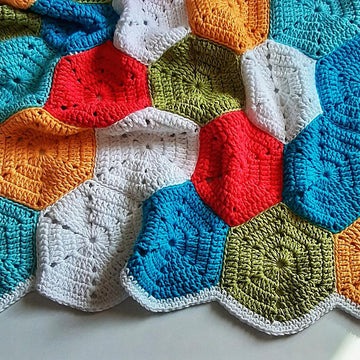 Rainbow of Hexagons Blanket