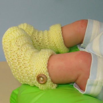 Easy Baby Stripey One Button Booties