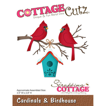 CottageCutz Dies - Cardinals & Birdhouse, 3.5'x2.8"