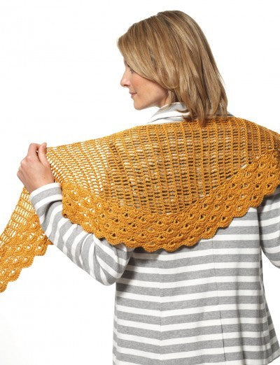 Staggered Shells Wrap in Patons Grace - Downloadable PDF