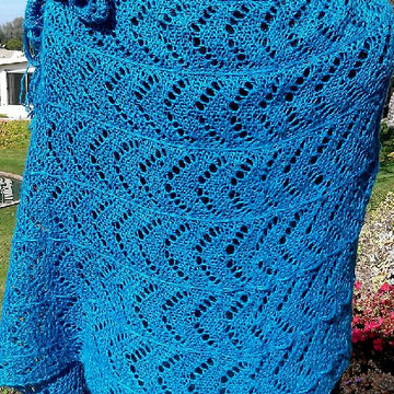 EZ Wavy Zig Zag Garter Stitch Lace Shawl