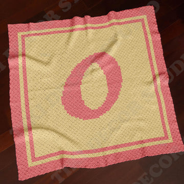 Letter O Name C2C crochet baby blanket pattern | 2 colors design