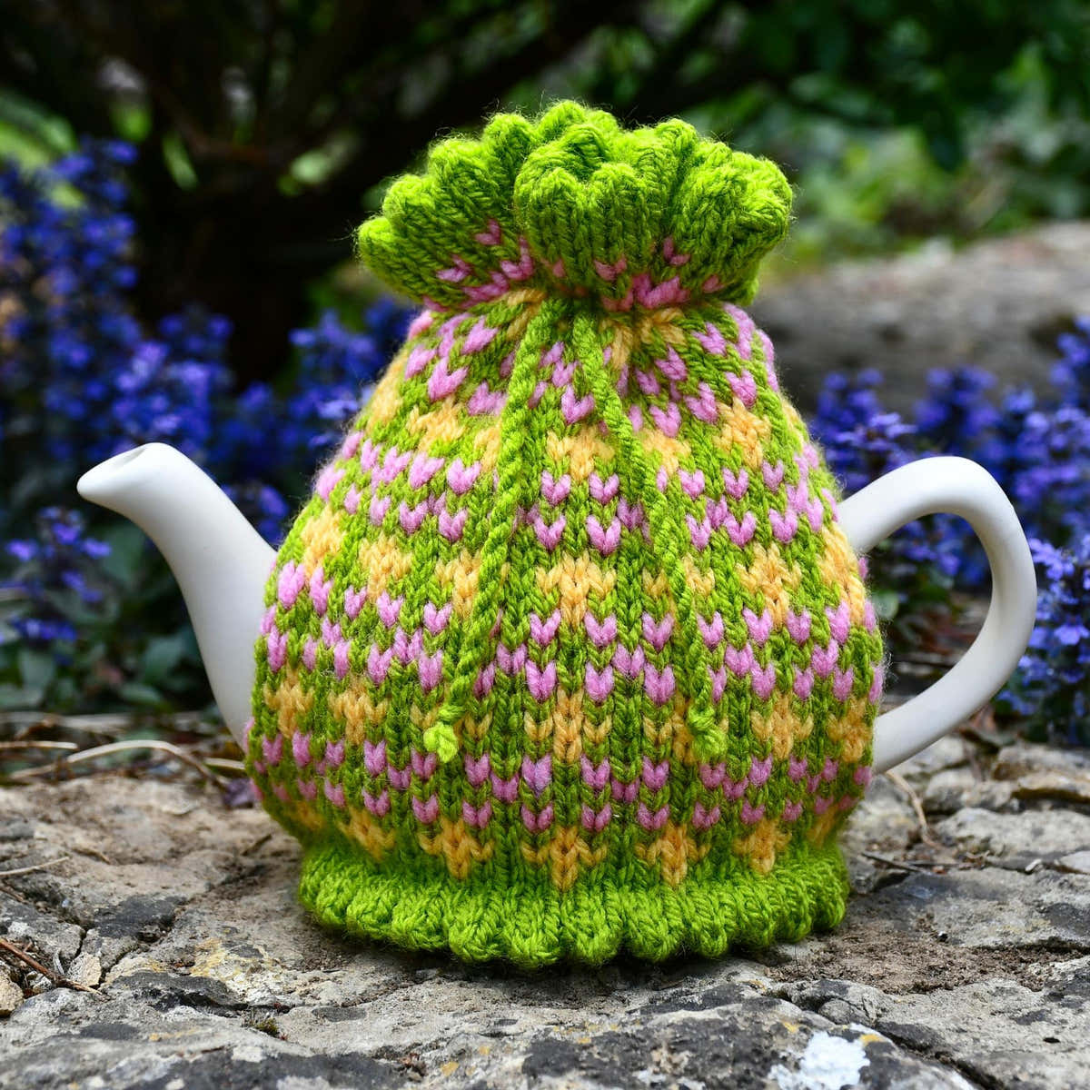 Springtime Fair Isle 2 Cup Teapot Cosy Knitting Pattern