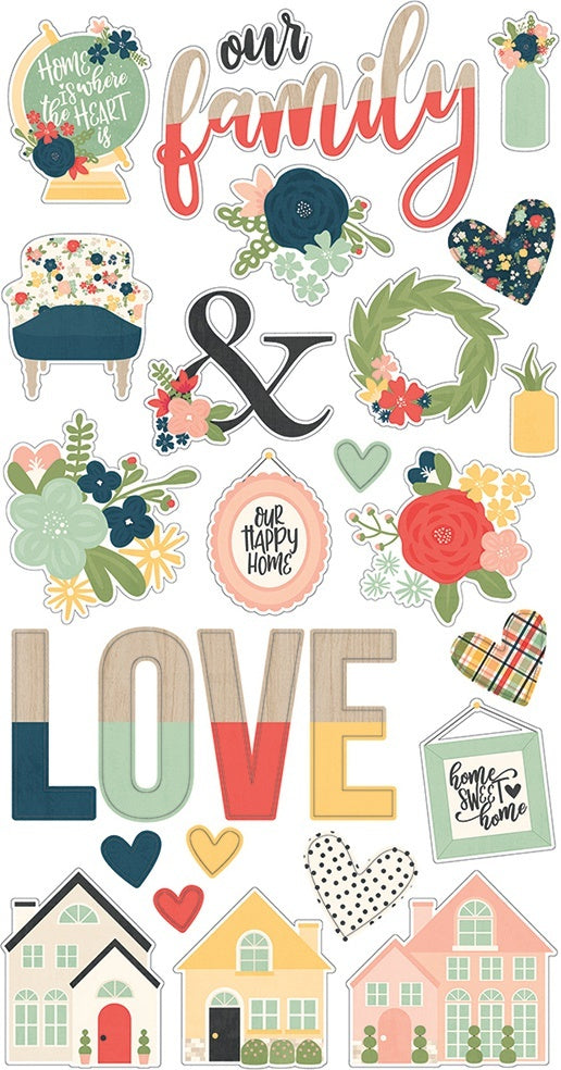 Simple Stories So Happy Together Chipboard Stickers 6"X12" - 600481