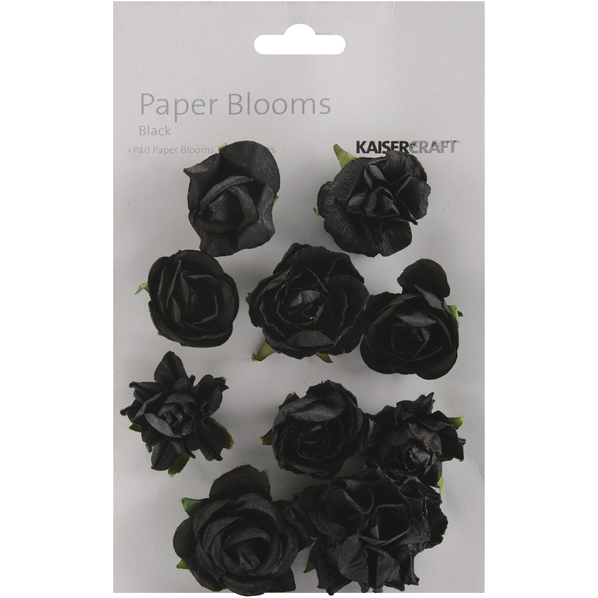 Kaisercraft Paper Blooms 10/Pkg - Black, 1" - 1.5"