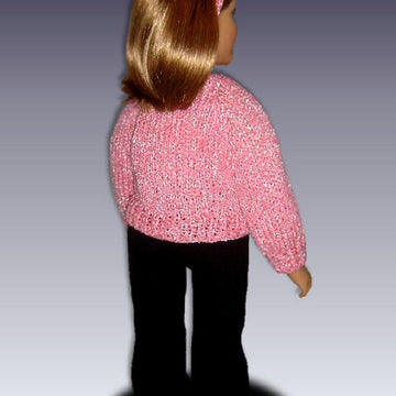 Cardigan Pattern, Top-down seamless for 23 inch doll (MY Twinn) 611