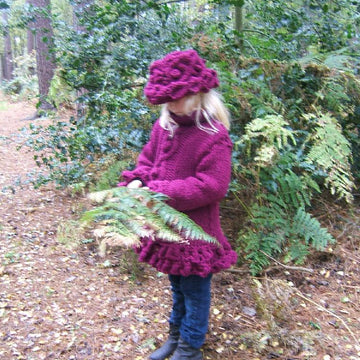 "Woodland Berry" Child's Sweater & Brimmed hat