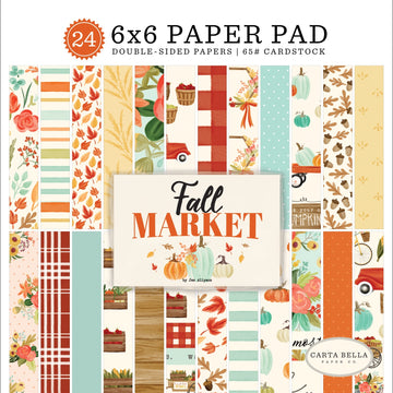 Echo Park Paper Carta Bella Double-Sided Paper Pad 6"X6" 24/Pkg - Fall Market, 12 Designs/2 Each