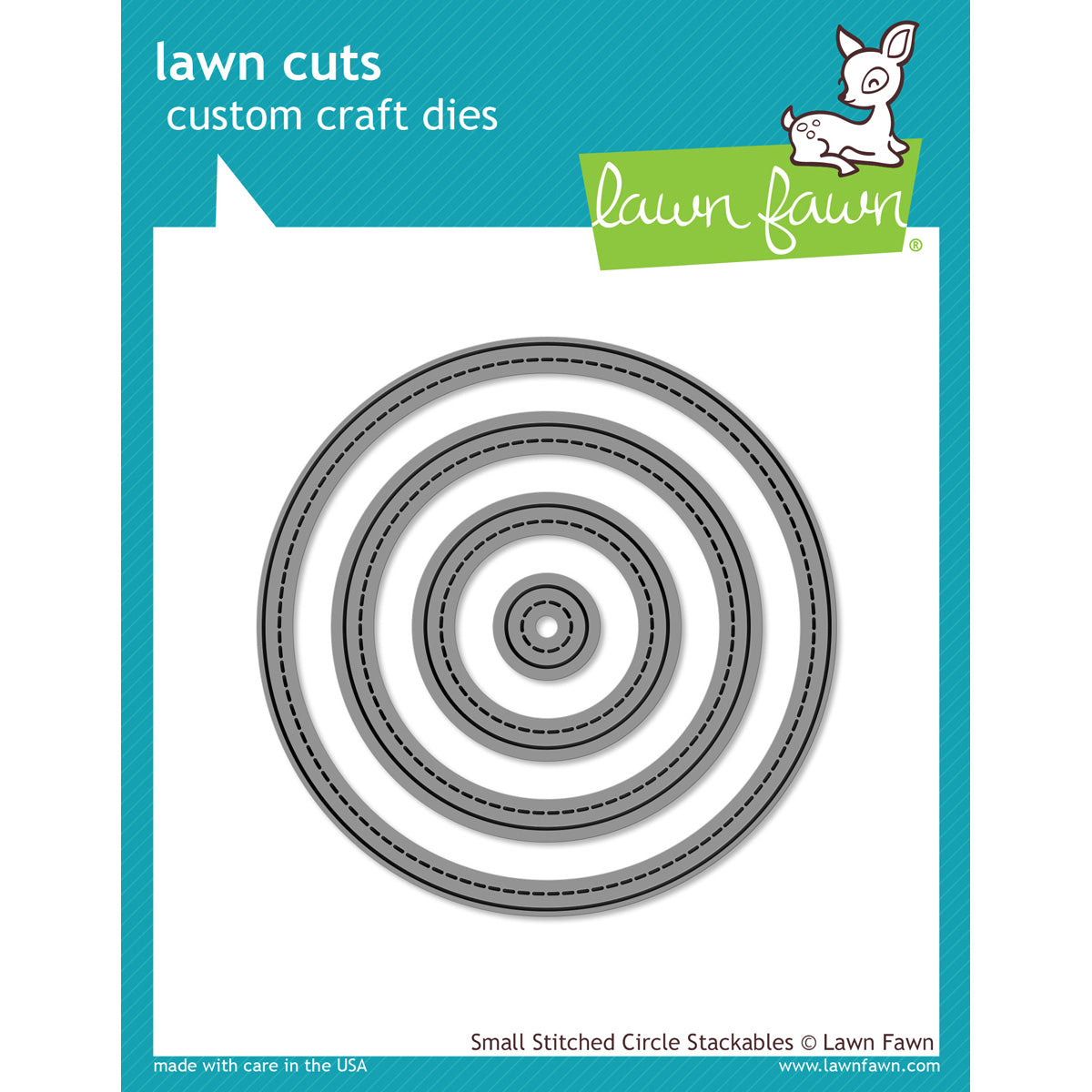 Lawn Fawn Lawn Cuts Custom Craft Stackables Dies - Small Stitched Circles, .5" To 3.5"