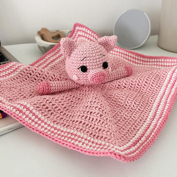 Pig Baby Lovey Blanket & Rattle Crochet Pattern PDF – Cute Stuffed Toy Tutorial