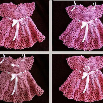 538 pink baby girl dress, newborn to age 6