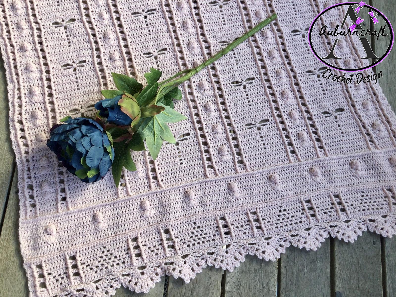 Apricot Blossom Dragonflies Blanket