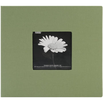 Pioneer Book Cloth Cover Post Bound Album 8"X8" - Herbal Green