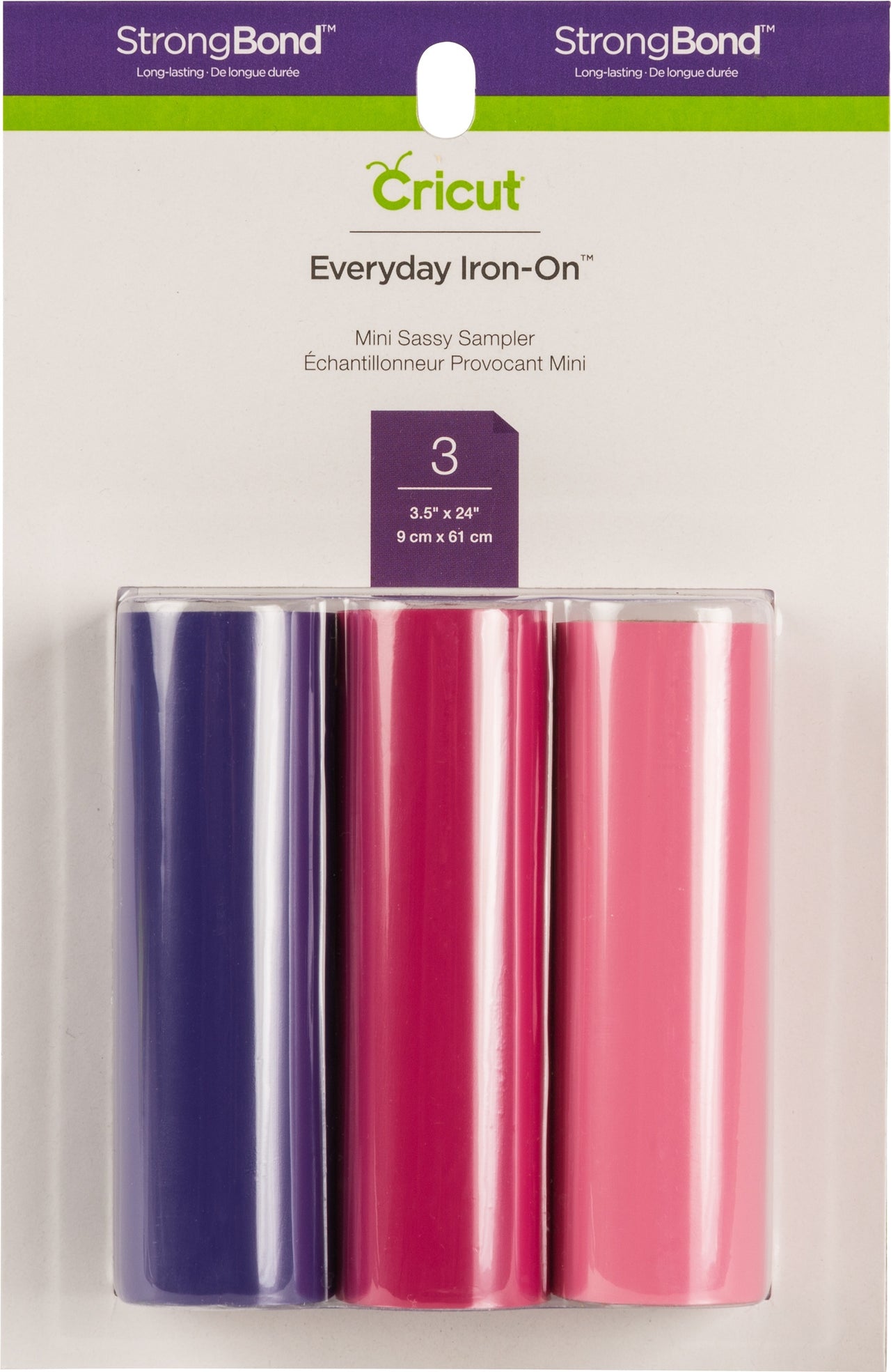 Cricut Mini Everyday Iron-On Vinyl 3.7"X24" 3/Pkg - Sassy