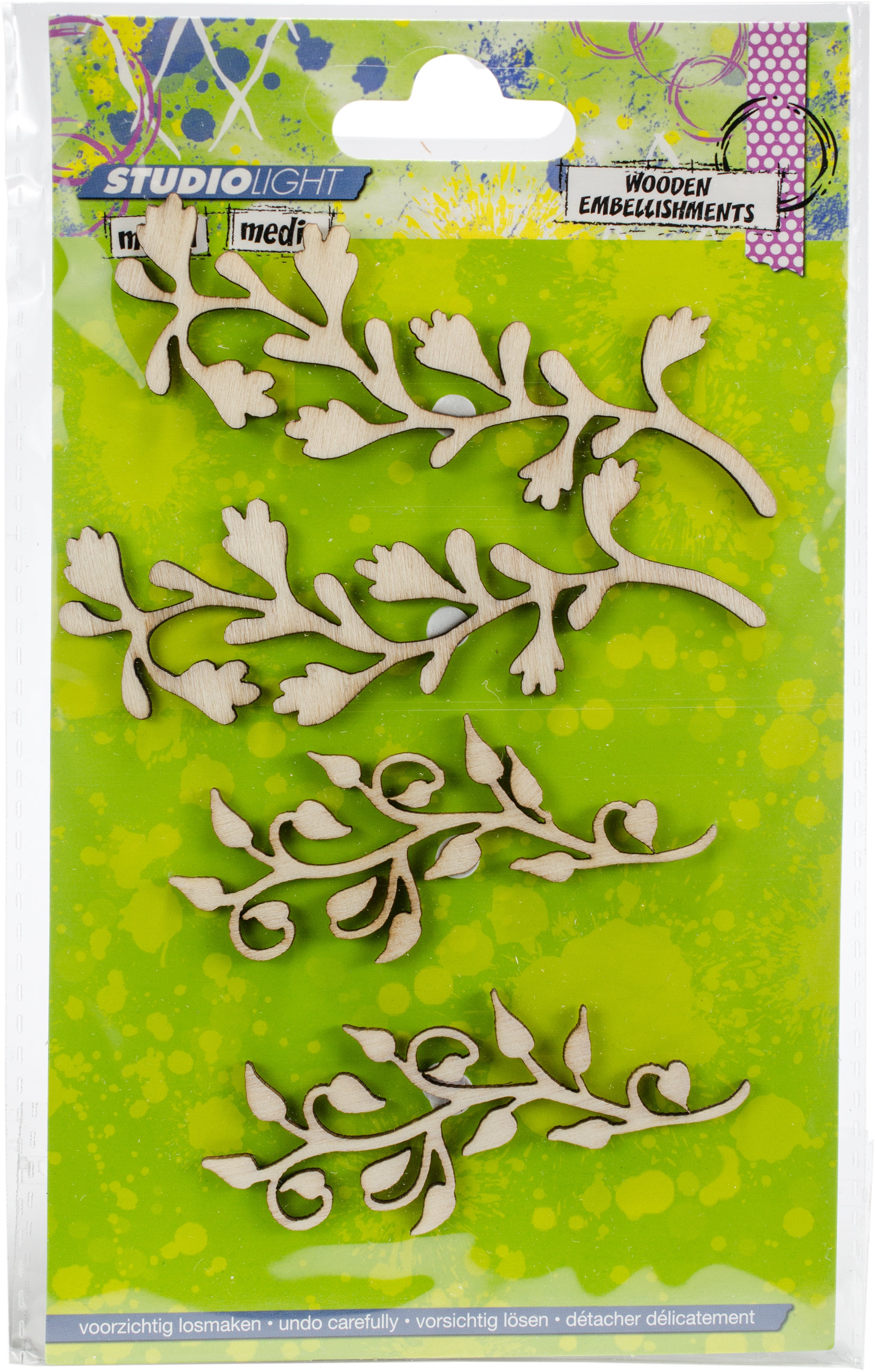 Studio Light Mixed Media Wooden Laser Ornaments - Large Sprigs