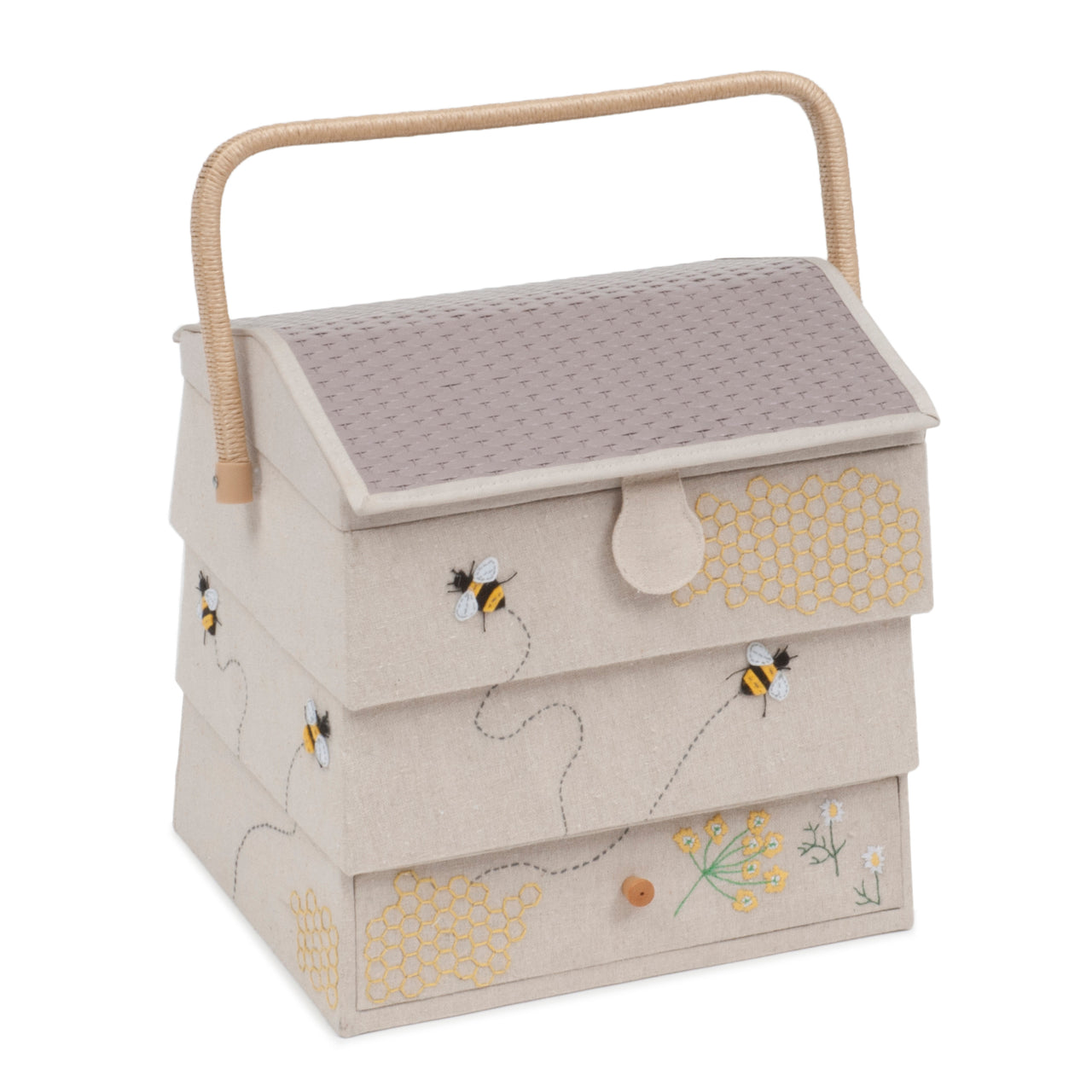 Hobbygift Bumble Bee Hive Sewing Box with Drawer