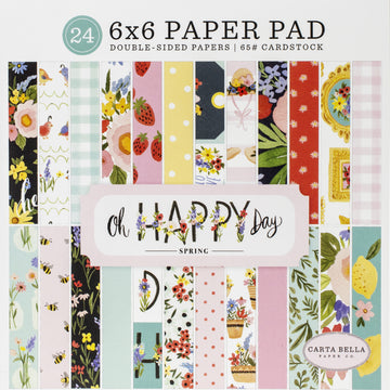 Echo Park Paper Carta Bella Double-Sided Paper Pad 6"X6" 24/Pkg - Oh Happy Day Spring, 12 Designs/2 Each