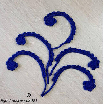 Curl crochet vintage blue