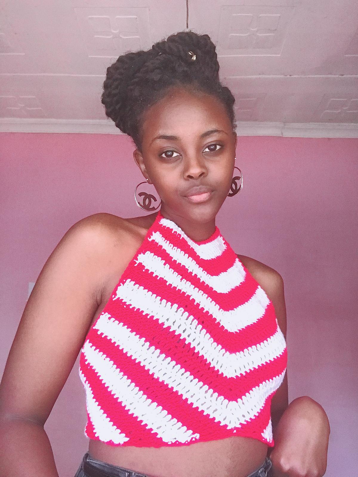 Crochet high neck halter top
