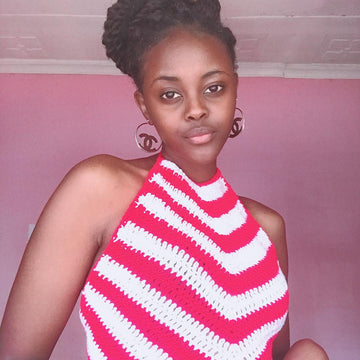Crochet high neck halter top