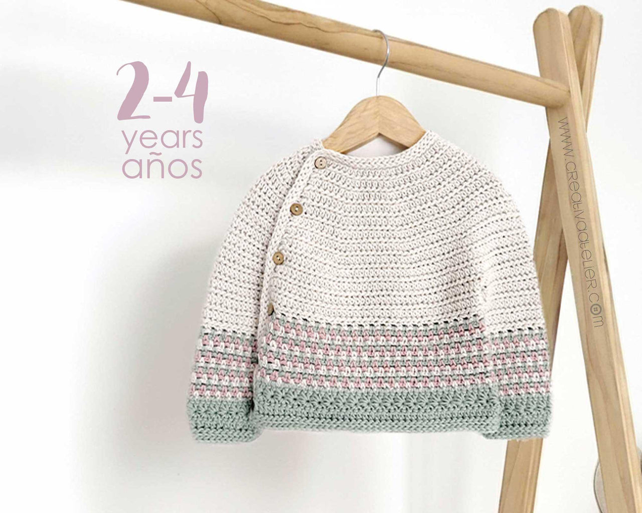2-4 years - TICA Crochet Sweater / Cardigan