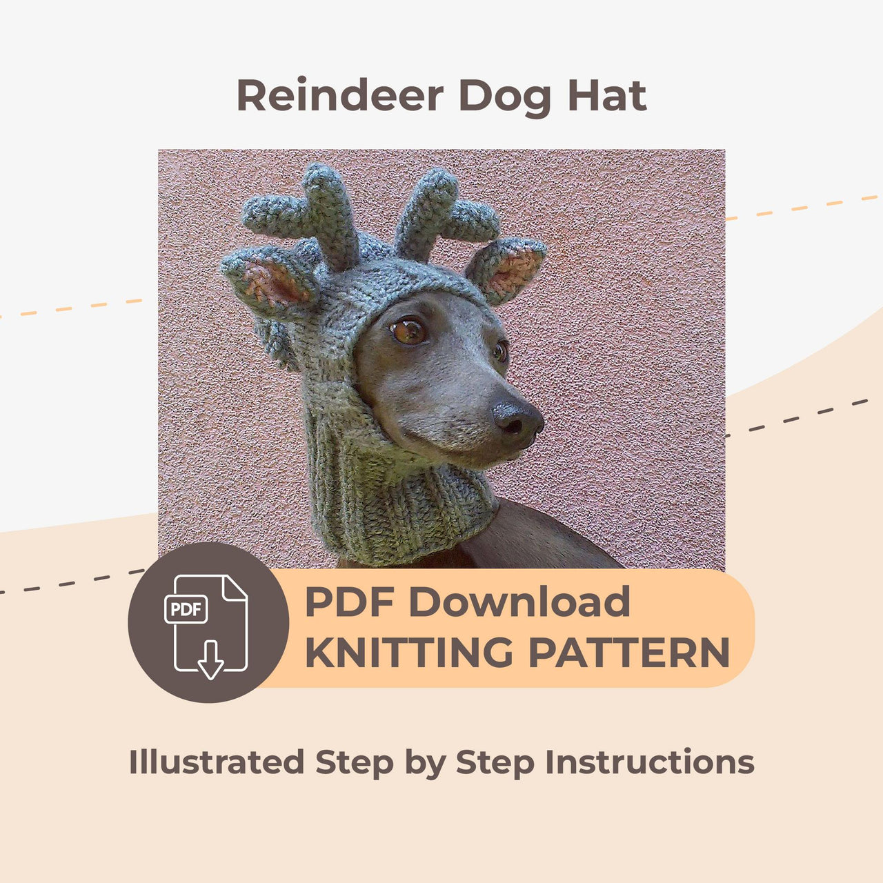 Reindeer Dog Hat with a Tassel