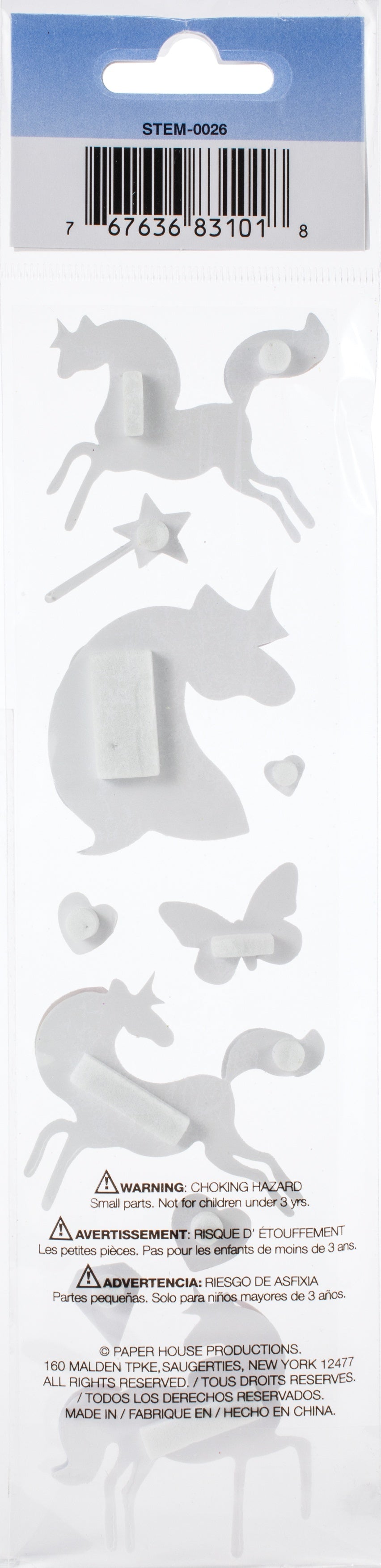 Paper House 3D Sticker Embellishment - Unicorns