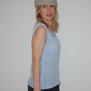 Pale Blue Mesh Top