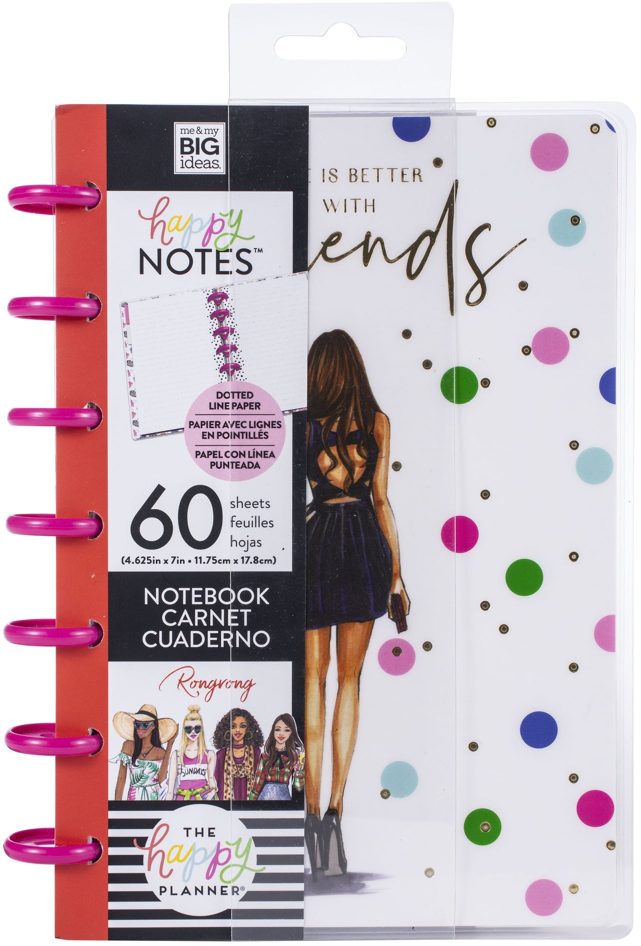 Happy Planner X Rongrong Mini Notebook W/60 Sheets - Friends