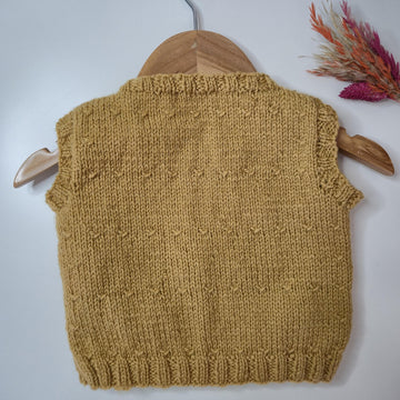 Sleeveless Gold Baby Jumper (PDF): 3, 6, 12 Months,