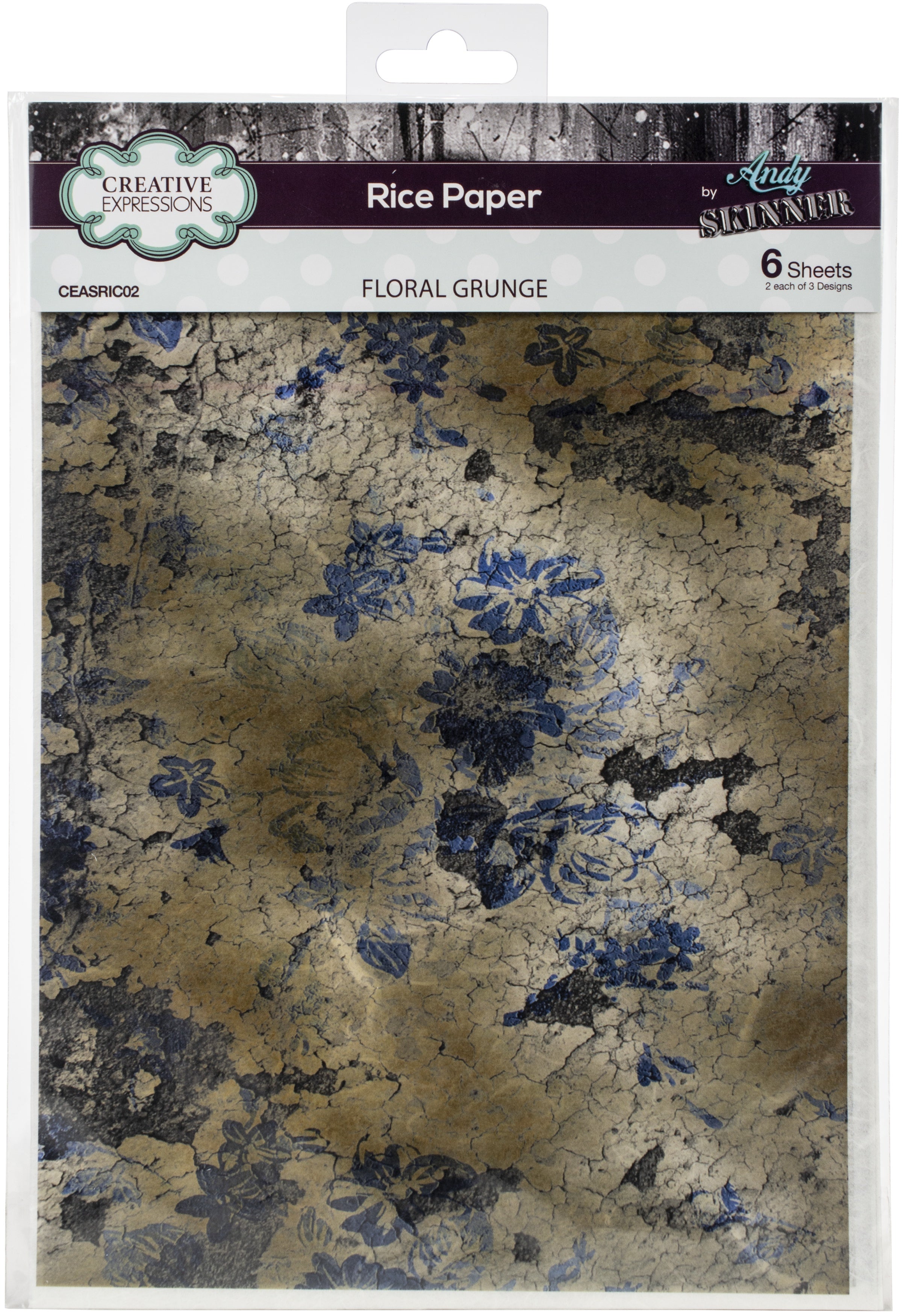 Creative Expressions Rice Paper A4 By Andy Skinner - Floral Grunge